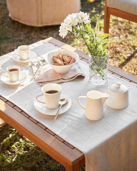 Taza de café pequeño con plato Pierina porcelana blanco