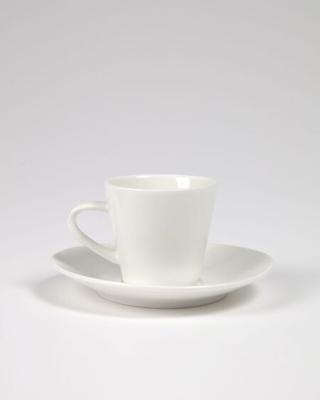 Taza de café pequeño con plato Pierina porcelana blanco