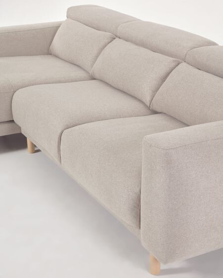 Sofá Singa 3 plazas con chaise longue izquierdo blanco 296 cm