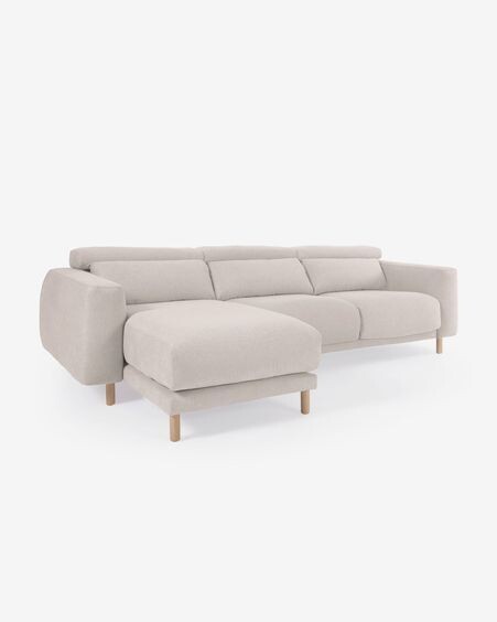 Sofá Singa 3 plazas con chaise longue izquierdo blanco 296 cm