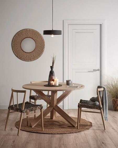Mesa redonda Lotus Ø 120 cm madera maciza de roble