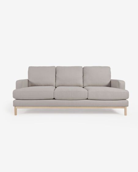 Sofá Mihaela 3 plazas de borrego gris 203 cm
