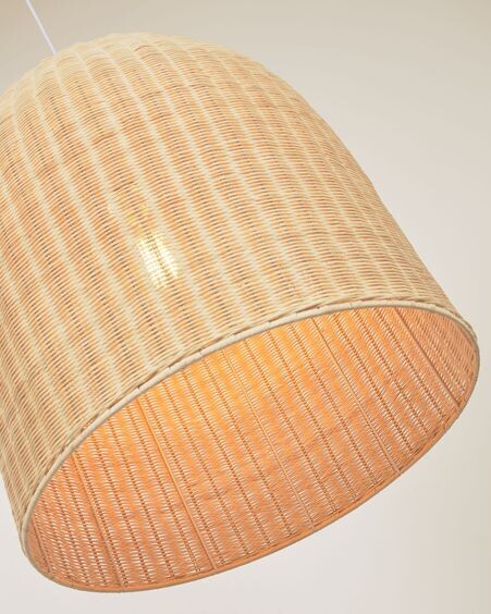 Pantalla lámpara de techo Druciana de ratán con acabado natural Ø 60 cm