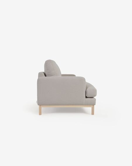 Sofá Mihaela 3 plazas de borrego gris 203 cm