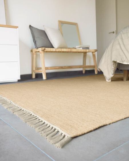 Alfombra exterior Elbia de PET mostaza 160 x 230 cm