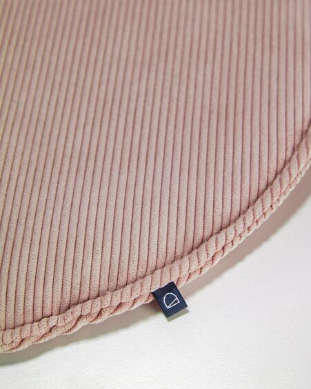 Cojín para silla redondo Sora pana rosa Ø 35 cm