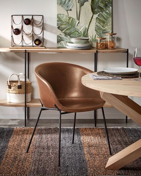 Mesa redonda Lotus Ø 120 cm madera maciza de roble