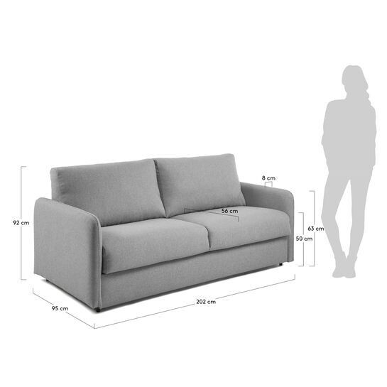Sofá cama Kymoon 2 plazas poliuretano gris claro 160 cm