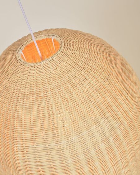 Pantalla lámpara de techo Druciana de ratán con acabado natural Ø 60 cm