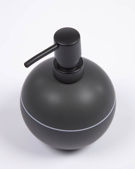 Dispensador de jabón Cerisa de cerámica negro y detalle blanco