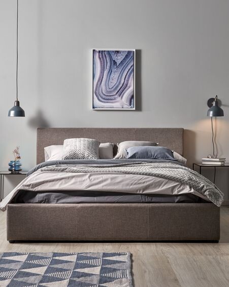 Cama con canapé Nahiri gris 160 x 200 cm