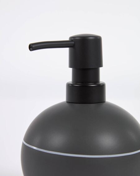 Dispensador de jabón Cerisa de cerámica negro y detalle blanco