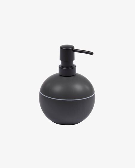Dispensador de jabón Cerisa de cerámica negro y detalle blanco