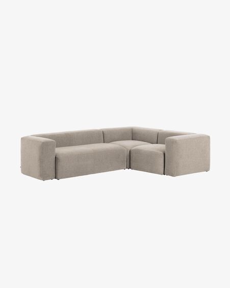 Sofá rinconero Blok 3 plazas beige 290 x 230 cm