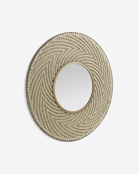 Espejo Klevin de acero y cuerda Ø 80 cm