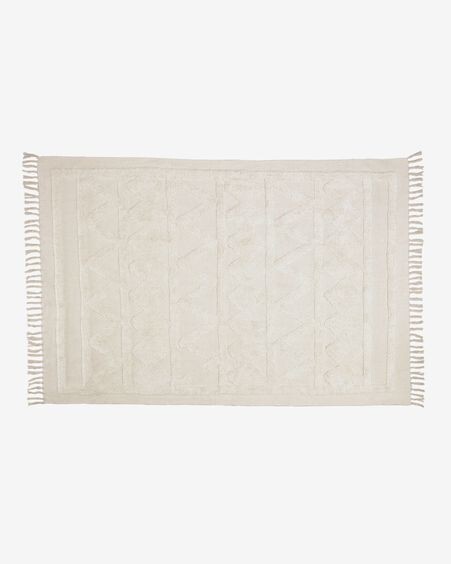 Alfombra Dabria 100% algodón beige 140 x 200 cm