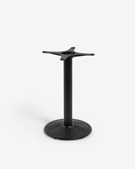 Pie de mesa de exterior Tiaret de metal con acabado pintado negro