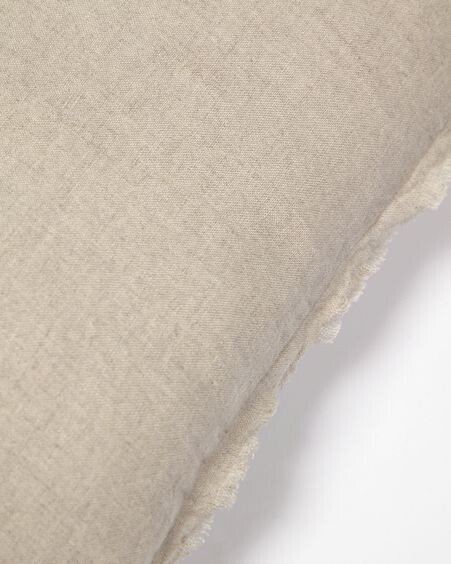 Funda de cojín Draupadi 100% lino beige 30 x 50 cm