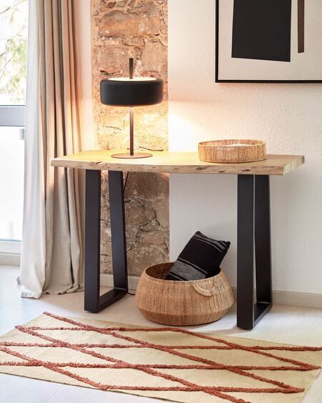 Consola Alaia de madera maciza de acacia con acabado natural 115 x 40 cm