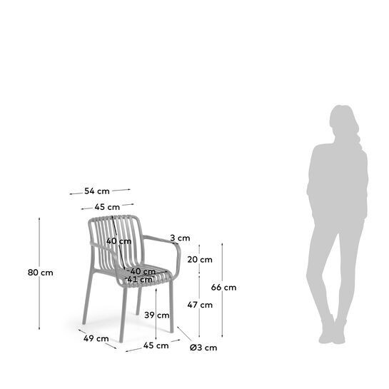 Silla de exterior Isabellini gris claro