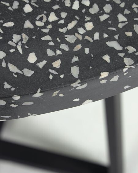 Mesa redonda Tella terrazo negro Ø 70 cm