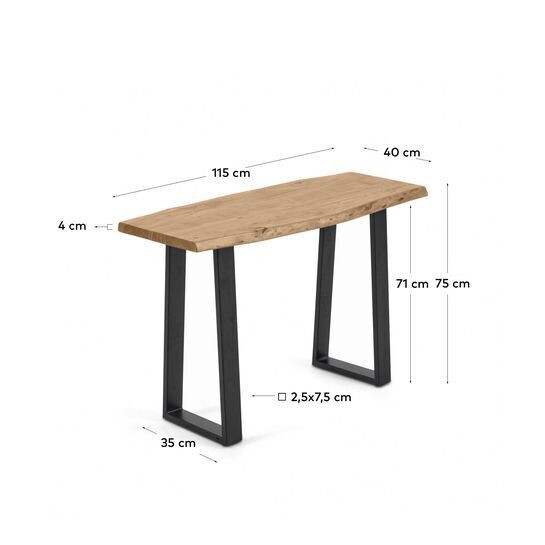 Consola Alaia de madera maciza de acacia con acabado natural 115 x 40 cm