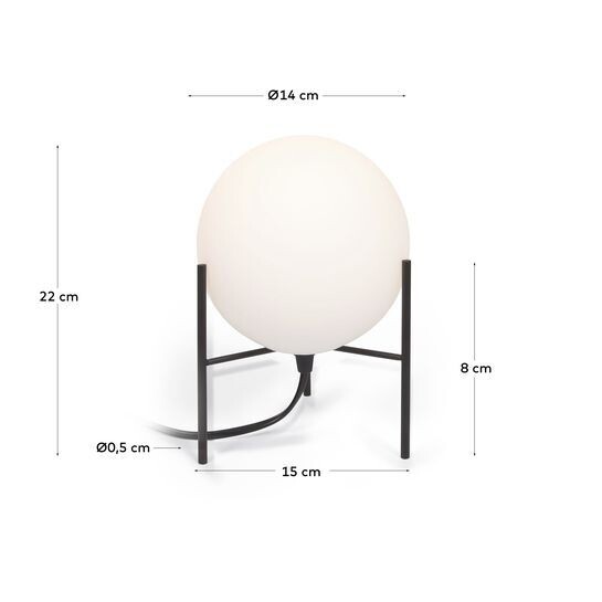 Lámpara de mesa Seina de acero con acabado negro