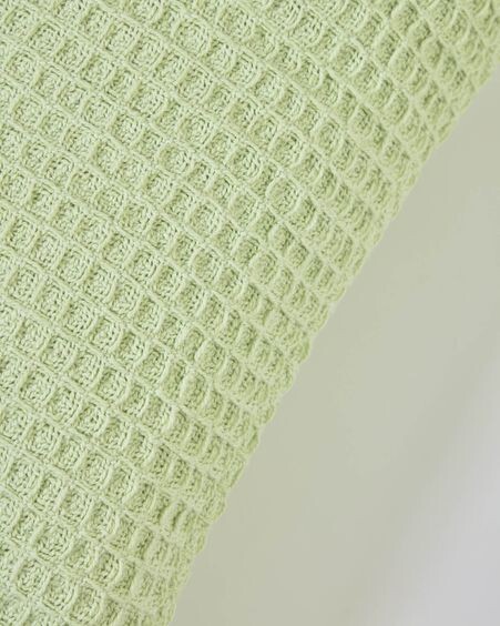 Funda cojín Shallowy 100% algodón verde 45 x 45 cm