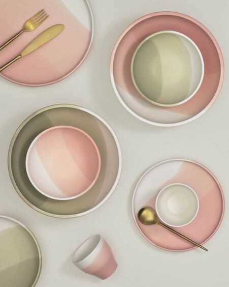 Bol pequeño Sayuri de porcelana rosa y blanco