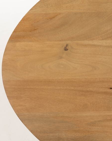 Mesa Leska madera maciza de mango y pie de acero acabado negro 200 x 110 cm