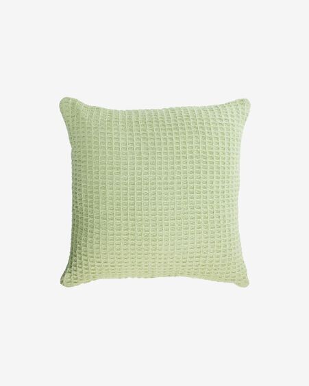 Funda cojín Shallowy 100% algodón verde 45 x 45 cm