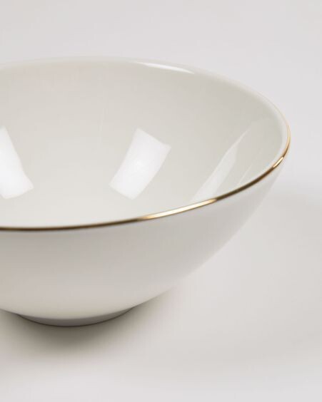 Bol mediano Taisia de porcelana blanco