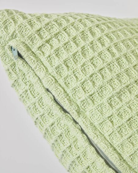 Funda cojín Shallowy 100% algodón verde 45 x 45 cm