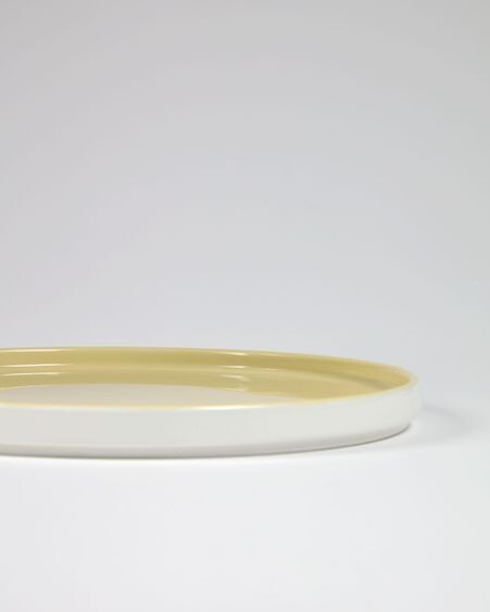 Plato plano Midori cerámica amarillo