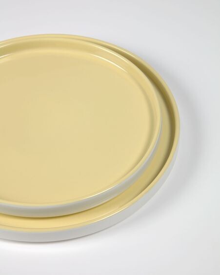 Plato plano Midori cerámica amarillo