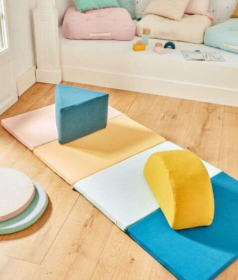 Cojín para silla redondo Biasina 100% lana turquesa Ø 35 cm
