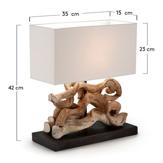 Lámpara de mesa Comet de madera tropical reciclada