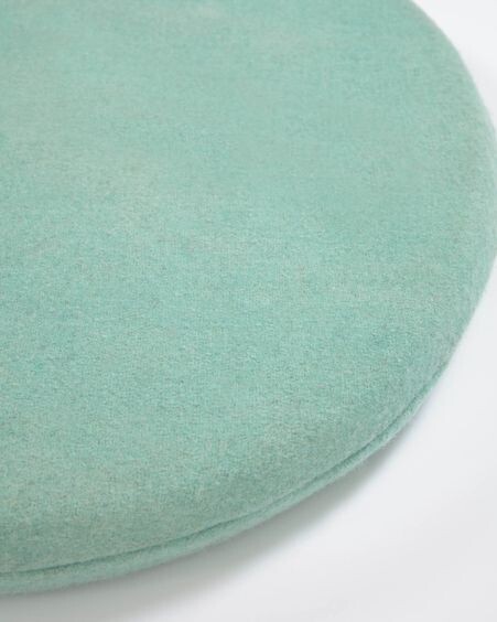 Cojín para silla redondo Biasina 100% lana turquesa Ø 35 cm