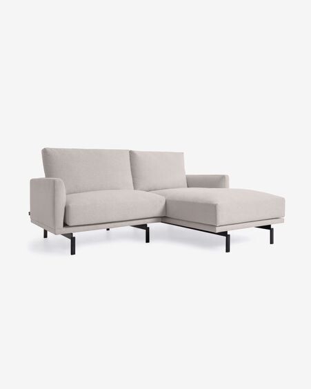 Sofá Galene 3 plazas con chaise longue derecho beige 214 cm