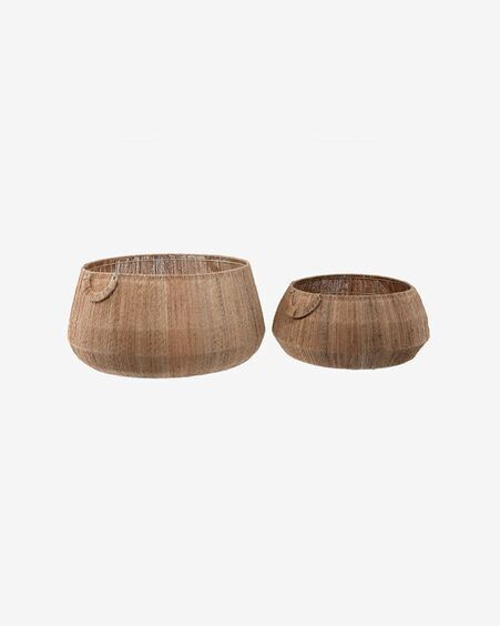 Set Estibalis de 2 cestas redondas 100% yute con acabado natural