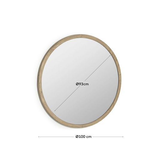 Espejo redondo Alum madera maciza mindi Ø 100 cm