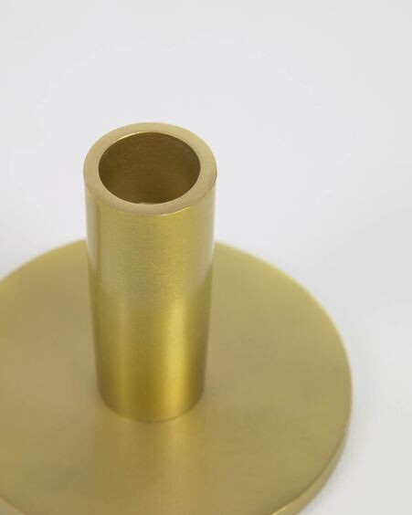 Set Adabella de 2 candelabros de aluminio dorado 6 cm y 8 cm