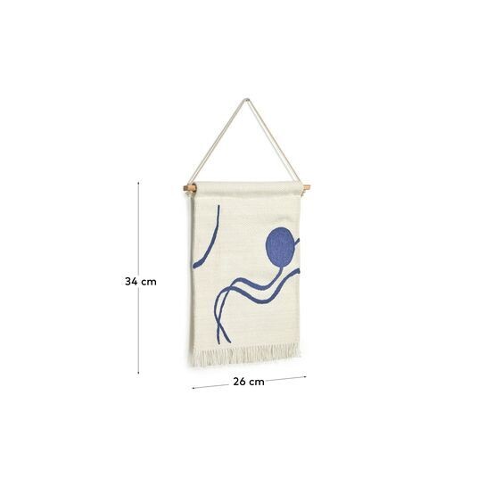 Tapiz mural Atal figuras azul 28 x 34 cm
