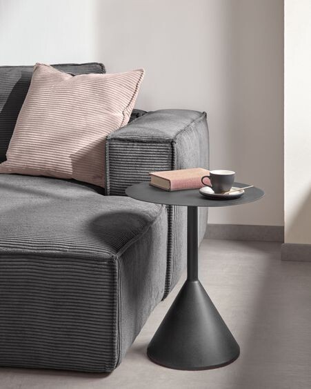 Sofá Blok 2 plazas chaise longue derecho pana gruesa gris 240 cm