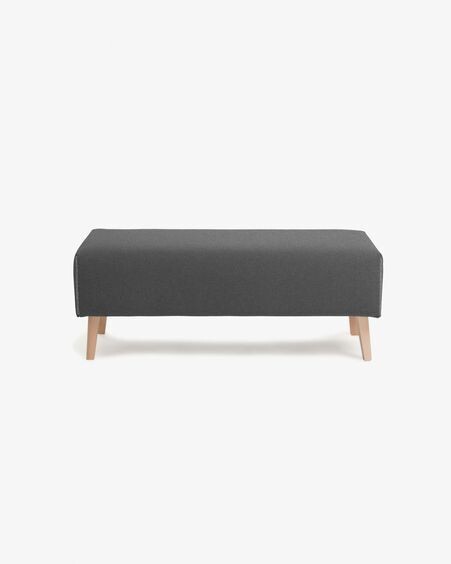 Banqueta Dyla grafito de madera maciza de haya 111 cm