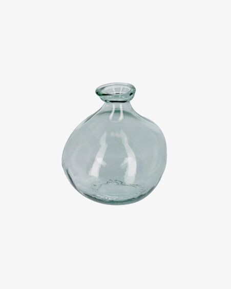 Jarrón Brenna pequeño de vidrio transparente 100% reciclado
