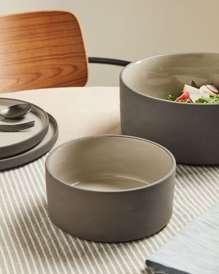 Bol pequeño Thianela de porcelana gris