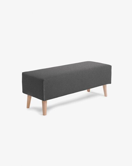 Banqueta Dyla grafito de madera maciza de haya 111 cm