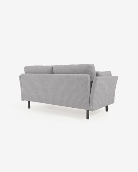 Sofá Gilma 2 plazas gris claro y patas acabado negro 170 cm