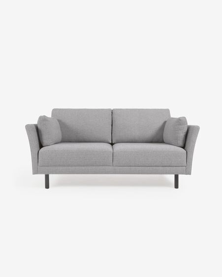 Sofá Gilma 2 plazas gris claro y patas acabado negro 170 cm